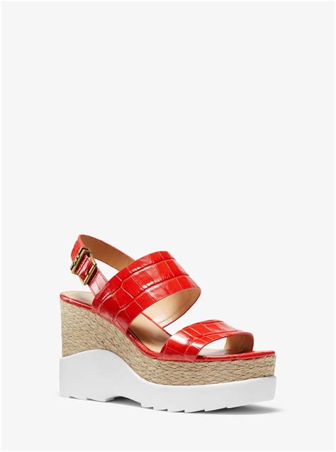 michael kors rhett leather wedge sandal|Rhett Crocodile.